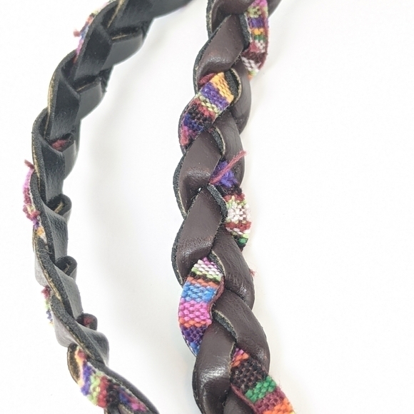 Braided Multicolor Faux Leather Women's Small/Medium S/M - Picture 4 of 4